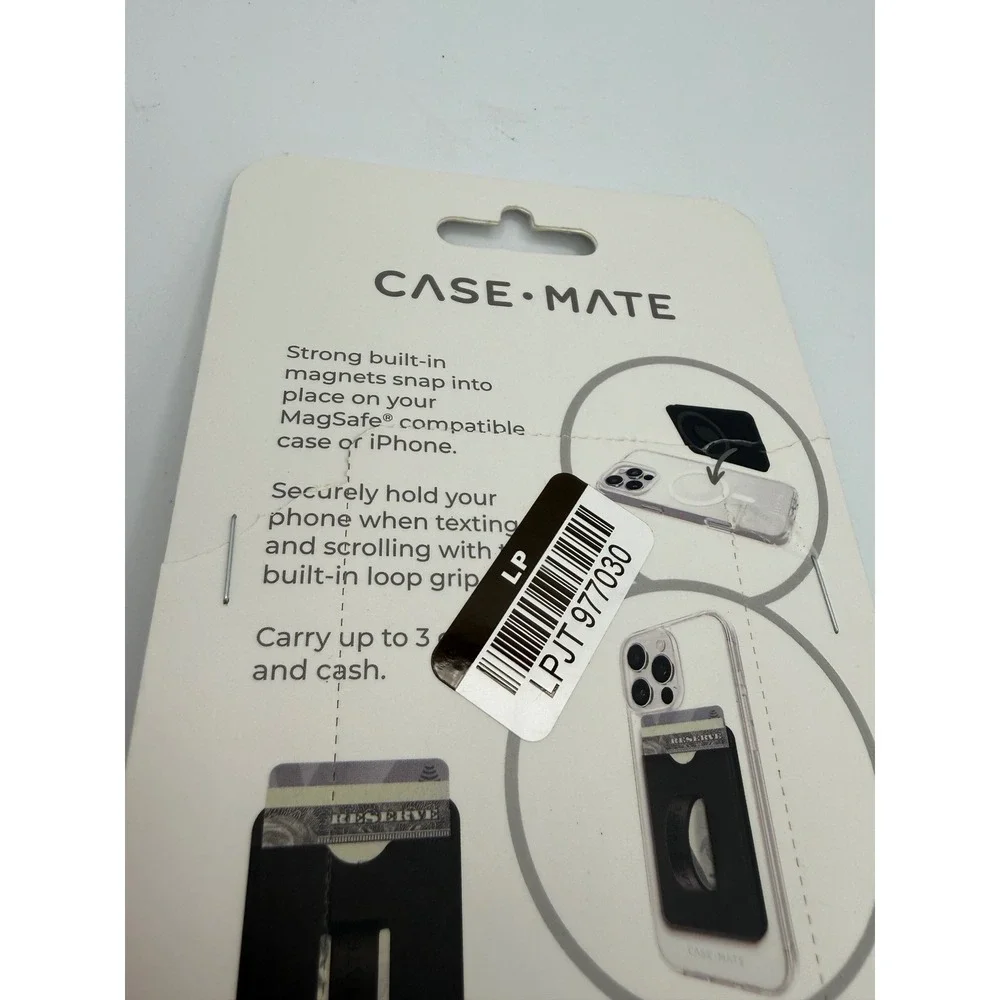 Case-Mate Magnetic Loop Grip Wallet Unisex OS Black New MagSafe Card Holder‎